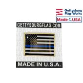 Thin Blue Line Rectangle Lapel Piin