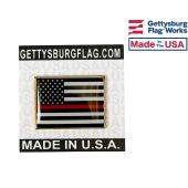 Thin Red Line Lapel Pin Rectangle Shape