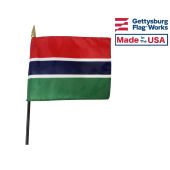 Gambia Stick Flag - 4x6"