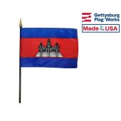 Cambodia Stick Flag - 4x6"