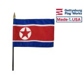 North Korea Stick Flag - 4x6"