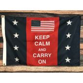 Keep Calm & Carry On Flag-2x3' Header & Grommets