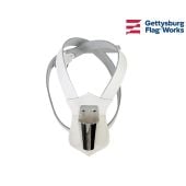 White and Chrome Leather Parade Harness Belt (Double)