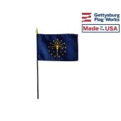 Indiana State Stick Flag - 4x6"
