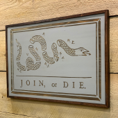 "Join or Die" Hand-Made Wood Carving Wall Art