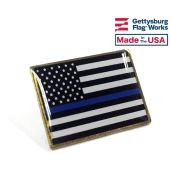 Thin Blue Line Rectangle Lapel Piin