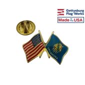 Oklahoma State Flag Lapel Pin (Double Waving Flag w/USA)