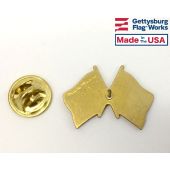 New Glory Rainbow Flags Crossed  Lapel Pin