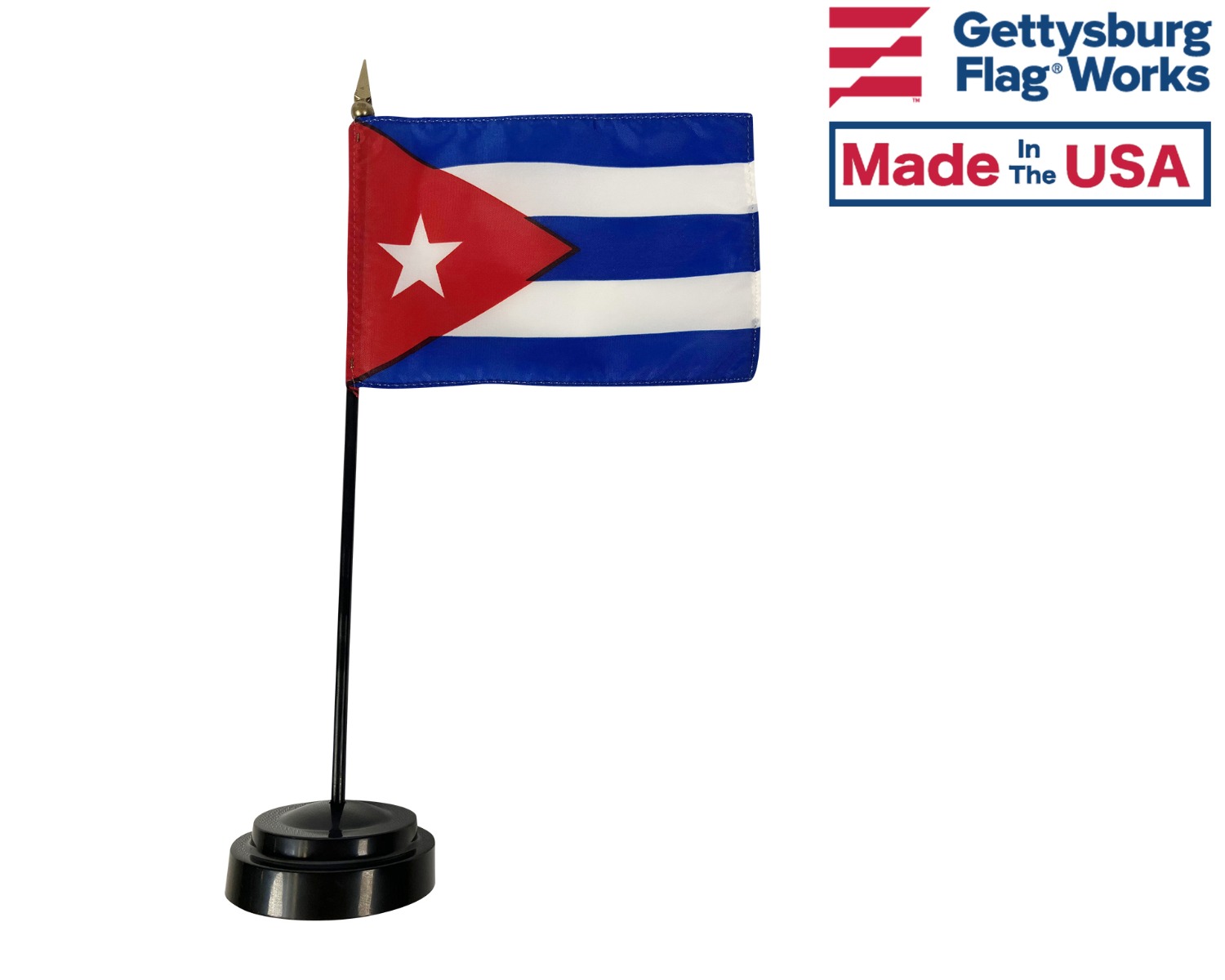 Trade Winds 12x18 Inch Cuba Stick Flag With Wood Staff – Printed Polyester