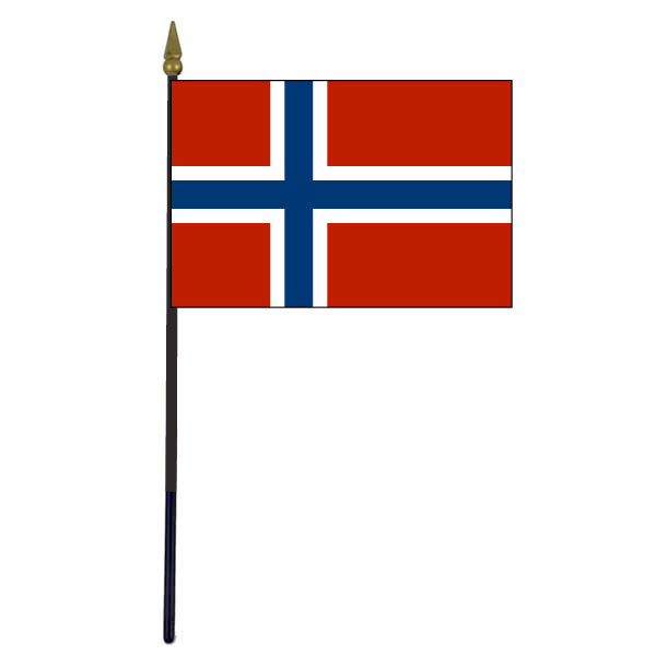 Norway Table Flag 4'' x 6'' - Norwegian Office Mini Banner 100