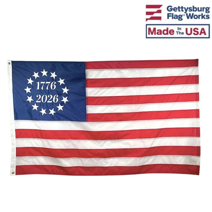 1776 - 2026 Betsy Ross Embroidered American Flag