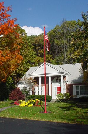 Red fiberglass flagpole