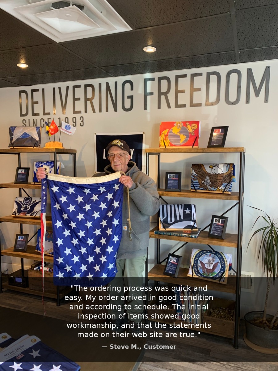 Customer review of custom flag