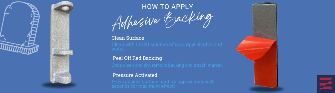 diagram with tips on applying the adhesive backing flag holder