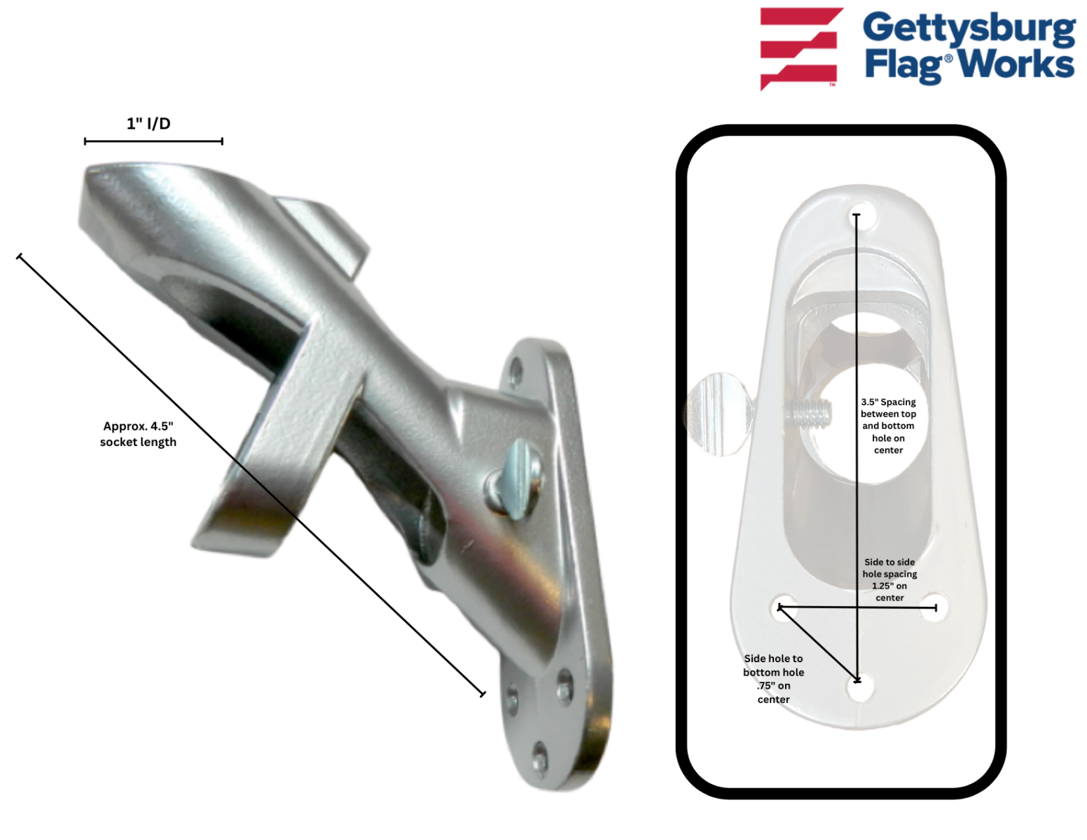 diagram of all measurements of the 2 piece silver